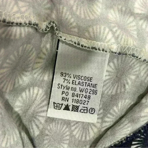 Boden Gray Floral Sunburst Pattern Midi Skirt Pull On Stretch Flare Size 12 - Picture 4 of 8